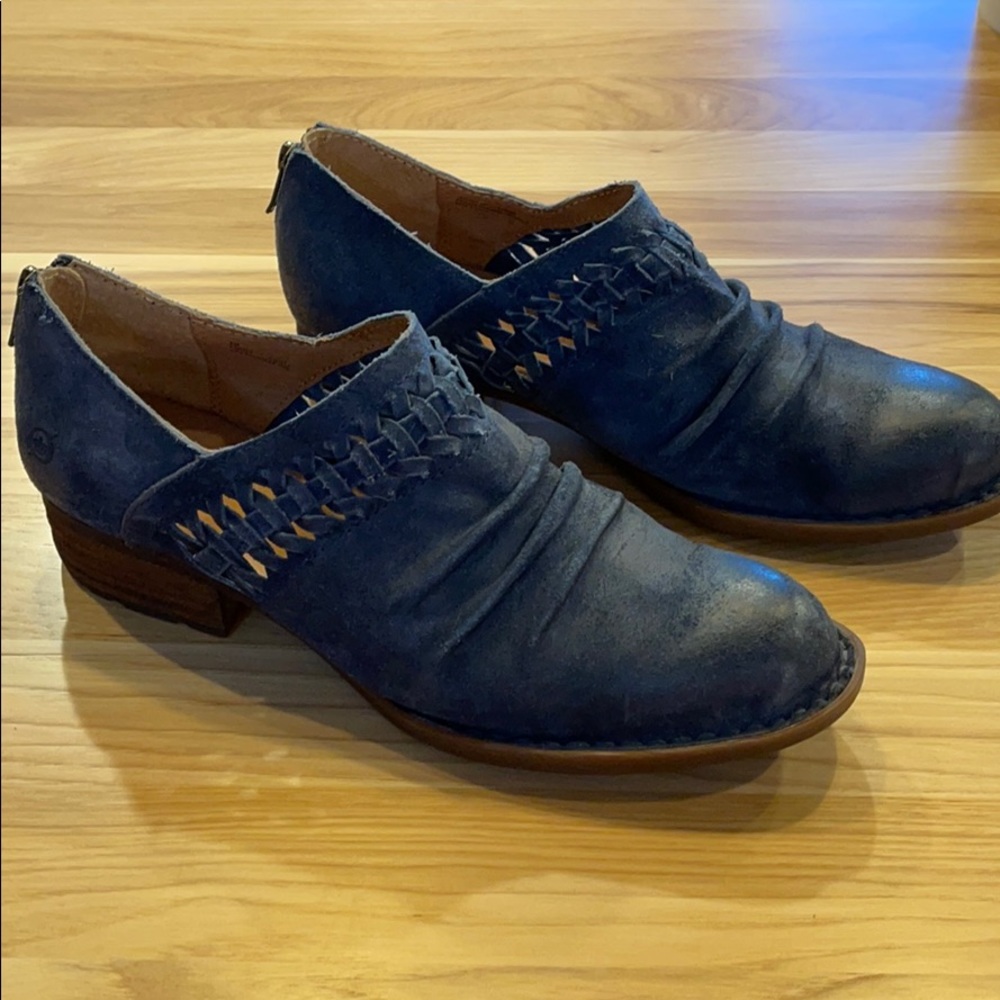 Born suede braided booties cut out with zipper